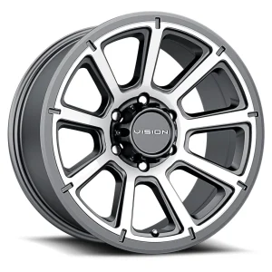 Vision Wheel Off-Road – 353 TURBINE – Gunmetal – 16″x8″ 0mm – Summer Wheels – 353-6865GMMF0